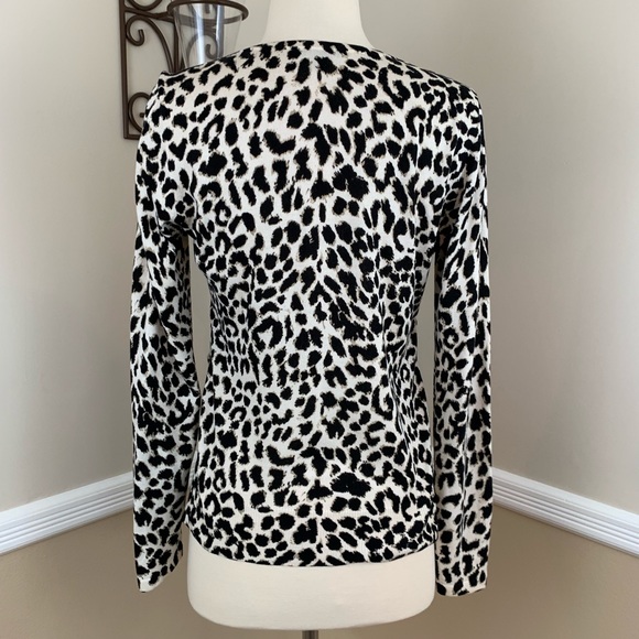 Ann Taylor Silk Cashmere Animal Cardigan Sweater - Picture 5 of 7